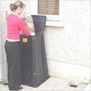 Upright Plastic Coal Bunker, 150 kg. Pick up and free local delivery.